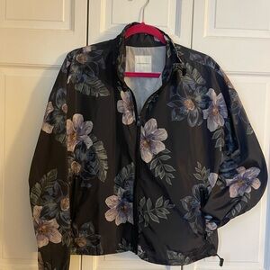 Thread & Supply Black Bomber Jacket with Floral Print
